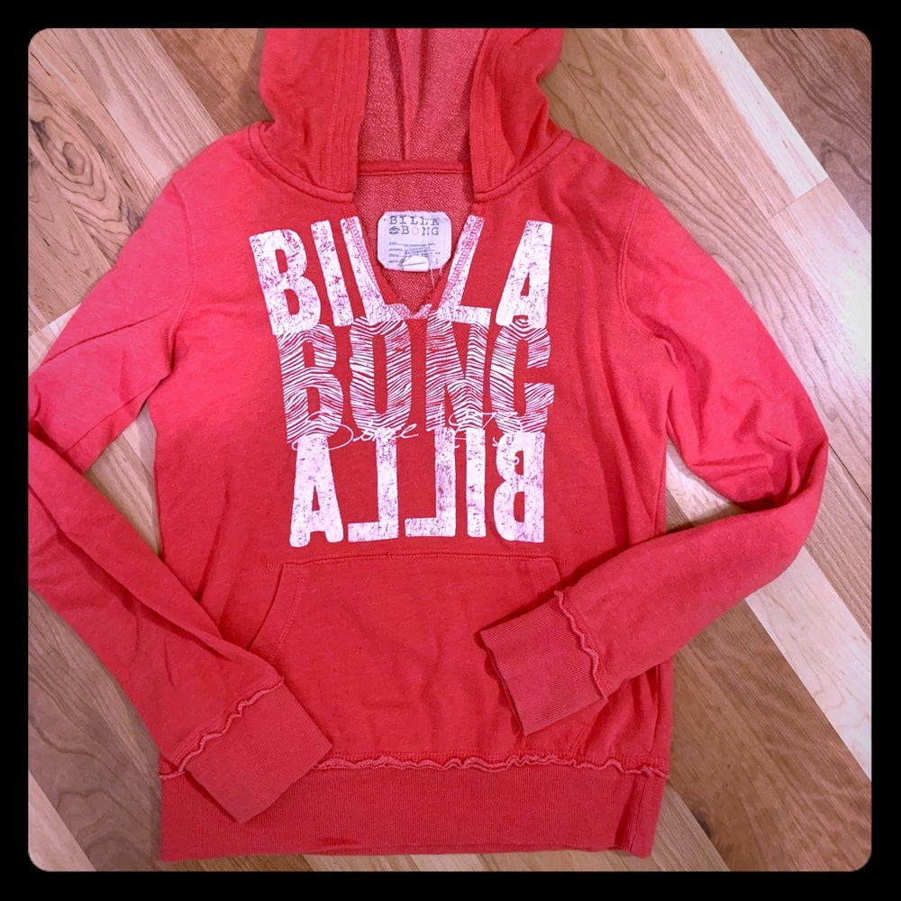 Pink Billabong vneck hoodie size M